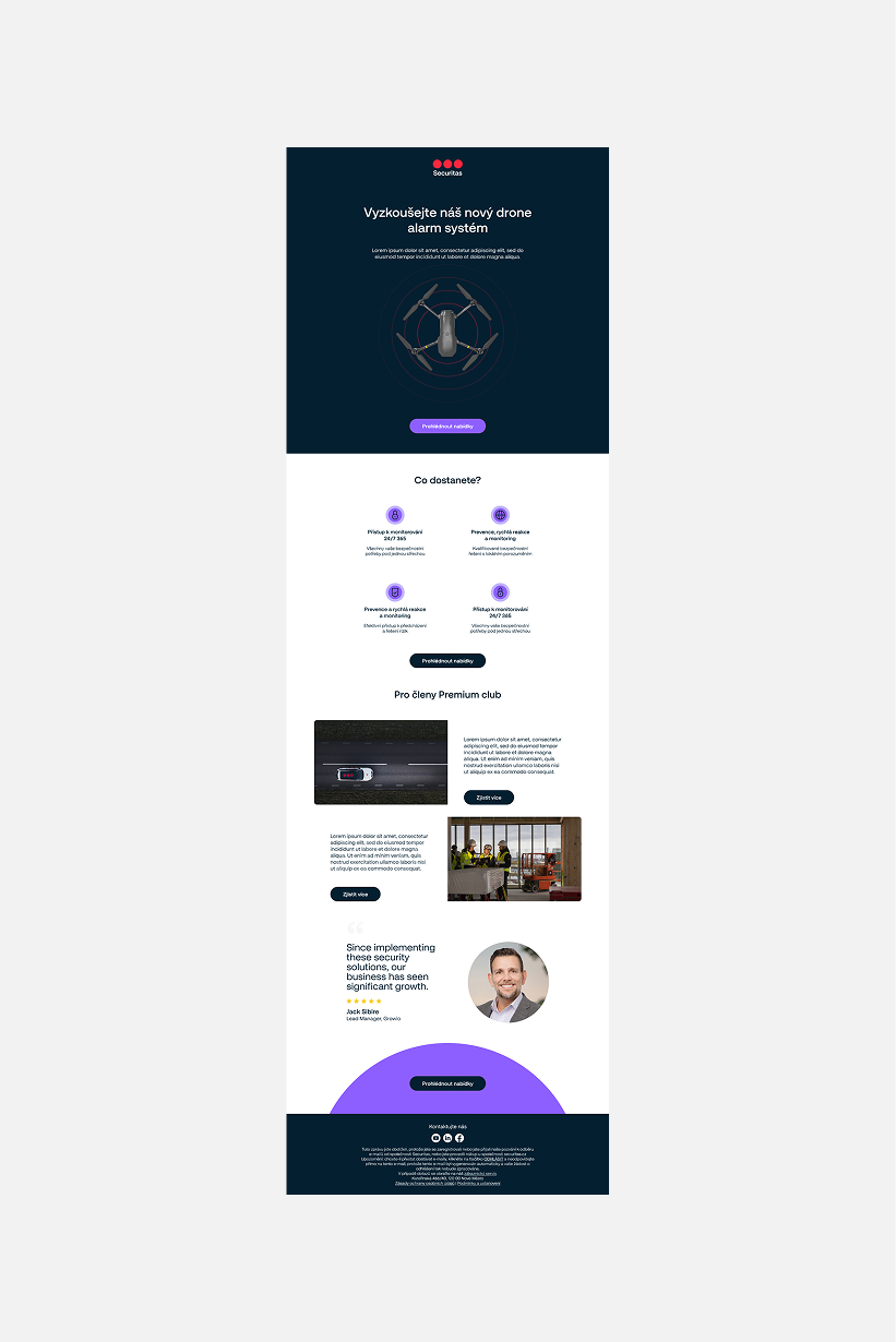 Securitas email marketing design